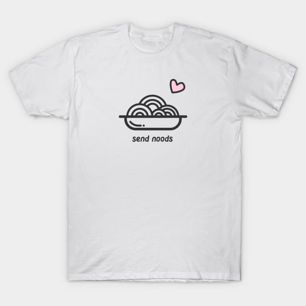 Cute Send Noods Noodle Soup Funny Minimalist Design T-Shirt by bestcoolshirts